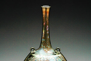 宮村 秀明 「vase with two rings green crystalline glaze」 陶磁器