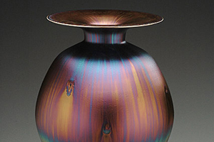 宮村 秀明 「Vase with blue hare's fur glaze」 陶磁器