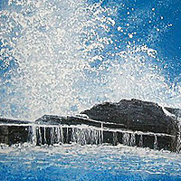 平松礼二　「波の国から」　日本画　61.0×65.0cm