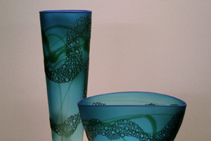 Cylinder & Bowl Aqua Tasman sm