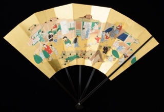 林 美木子 「月次扇 十二月 洛中師走図 」Ｗ51.5×Ｈ36.5㎝