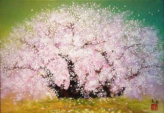 「会津の春」日本画 3号