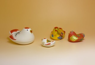 林　美木子「福良雀香合」