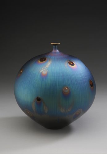 Vase with Peacock glaze_H26xW24