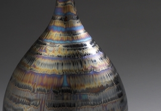 「Vase with four colors」陶磁器　H42.4xW21.1cm