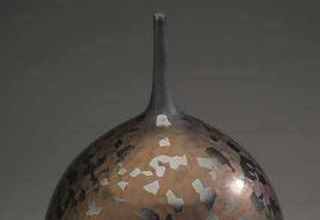 「bottle with bronze 1 glaze 」H32×W14cm