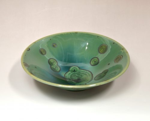 12.17_Tea bowl with Green crystalline glaze_ｗ17.5×H5㎝