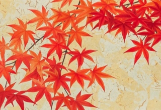 佐々木理恵子　「秋の色 Ⅰ」　日本画35×70㎝