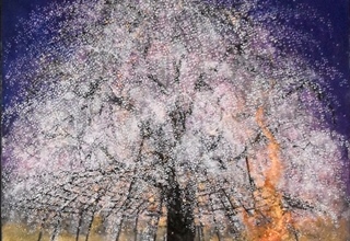 木村圭吾「春宵祇園」日本画20号　72×72cm