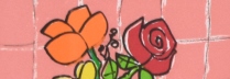 アイズピリ「ピンクの背景の小さな花」　リトグラフ