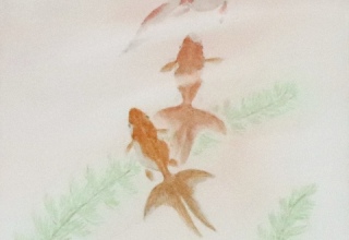 「金魚図」洗い出し 20×20cm