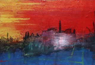 吉岡耕二「シテ cite」油彩 45×90cm