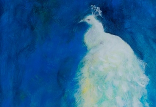 大和田いずみ「白孔雀」油彩／キャンバス M40号