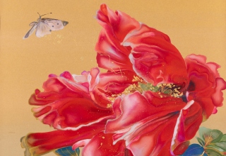 岩田壮平「花卉月次絵  四月 牡丹」フレスコグラフ 12ヶ月セット