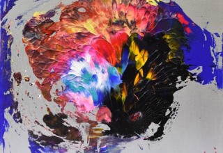水野竜生「楽花火」アクリル/キャンバス 8号スクエア