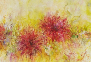 大和田いずみ「Flowers」油彩 121×180cm