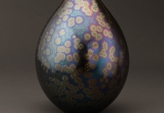 「Vase with sea foam purple glaze」陶磁器 40.5×17.7cm