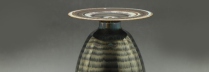 「Vase with Silver waves glaze」陶磁器　W27cm×H36cm