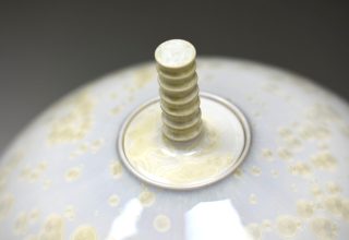 「Jar with White crystalline glaze」陶磁器 W26cm×H29.5cm