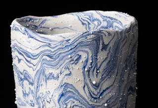 近藤高弘「清水」銀滴碗 W12×H9.5cm