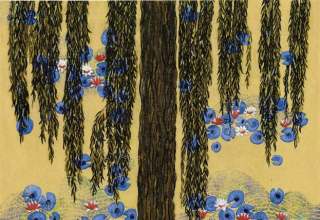 「モネの池・睡蓮」フレスコグラフ 25.7×33.5㎝　ギャラリー桜の木創立30周年記念制作版画　限定150部
