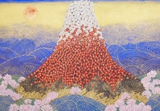 平松礼二　「日本の祈り」　日本画180.0x85.0cm