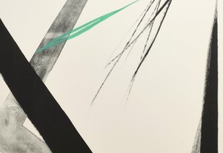 篠田桃紅　「Arriving」 47.152×.5cm　リトグラフ