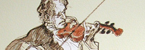 ワイズバッシュ　「バイオリンの音色　」　リトグラフ30.5ｘ23