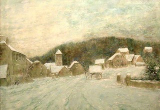 ベルナール・ガントナー「初冬の雪」油彩15号