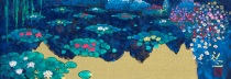 平松礼二　「印象・モネの池・朝」　日本画　絹本　４号