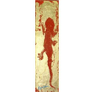 水野竜生「イモリ」　アクリル、金箔16×4　　　　　　　　　　額寸26.5×14.5　　売約済
