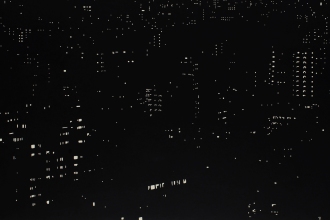 阪本トクロウ　「夜景」　650×1620mm アクリ・雲肌麻紙